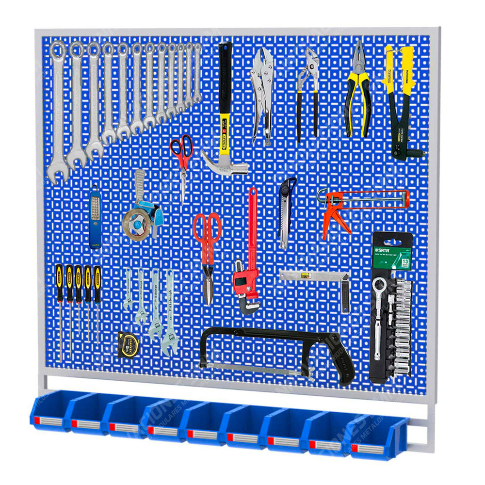 Panel perforado porta-herramientas para mobiliario de taller